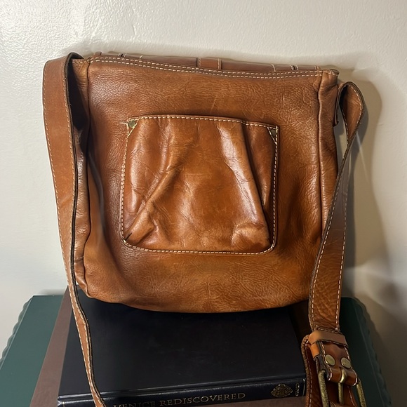 Patricia Nash Barcelona Genuine Leather Brown Saddle Bag Crossbody - Picture 13 of 13